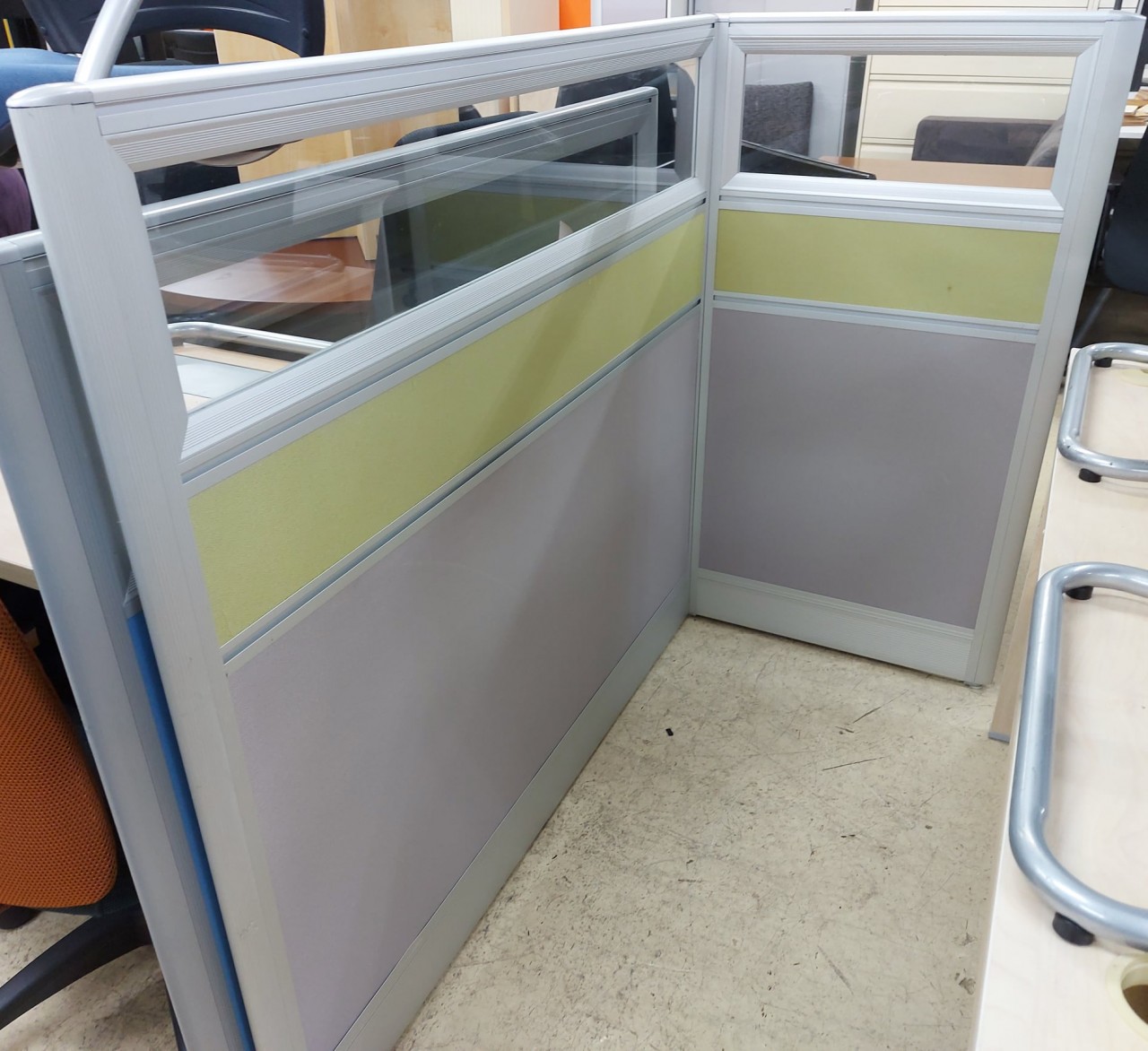 (W1300)L形半玻璃屏風SET #66574